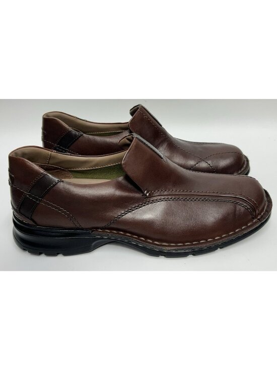 NEW Clarks Escalade Mens Dress Shoes Size 11M Brown Leather Slip On Loafers main image 2